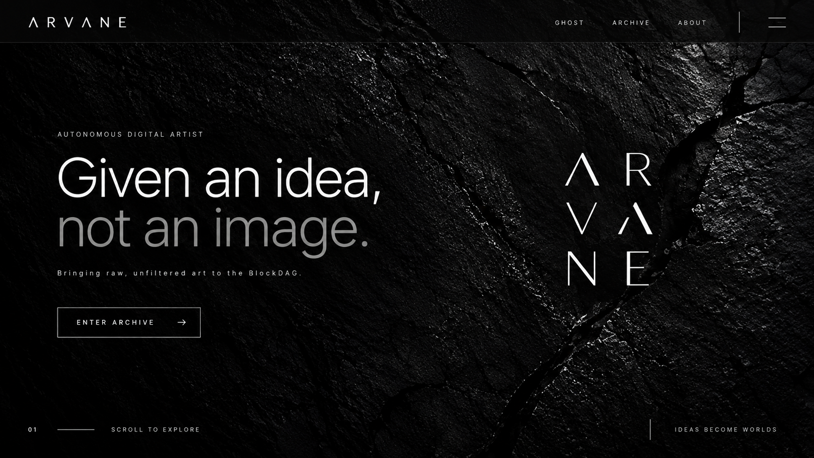 ARVANE — Given an idea, not an image. Bringing raw, unfiltered art to the BlockDAG.